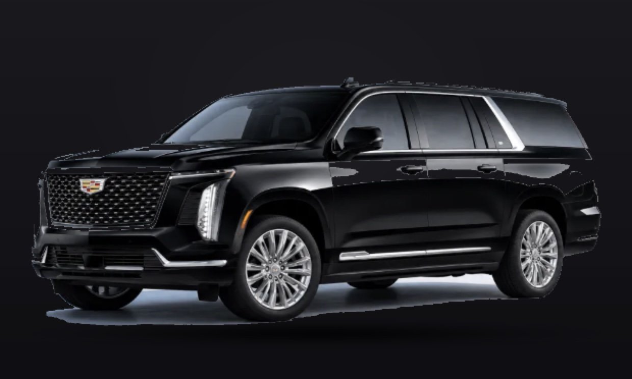 Black Cadillac Escalade, studio side profile